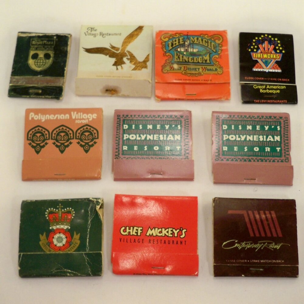 Vintage Disney WDW Assorted Matchbooks 70s, 80s, 90s